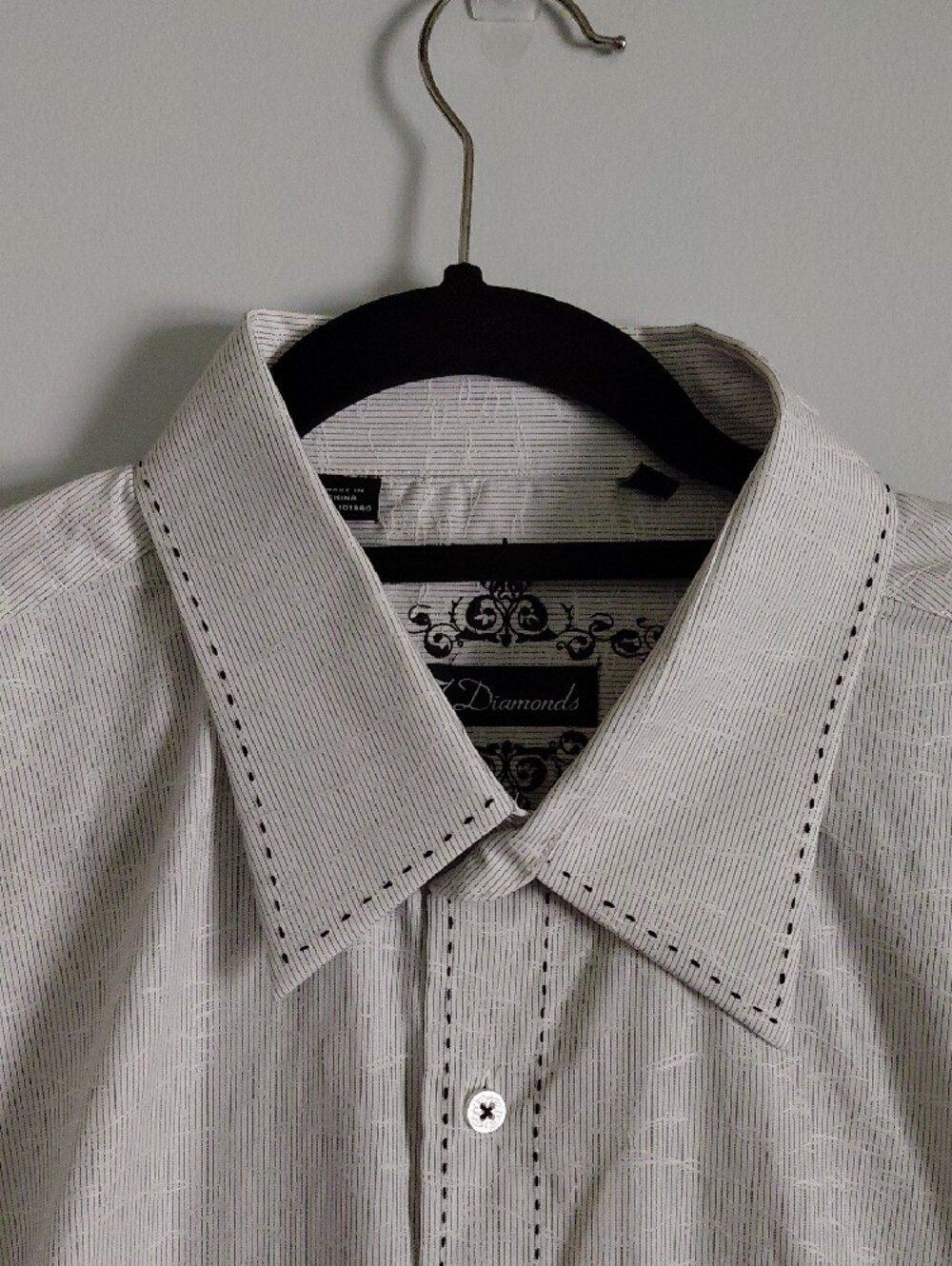 7 Diamonds White Striped Long Sleeve Button Down Shirt Western Country Rodeo XL